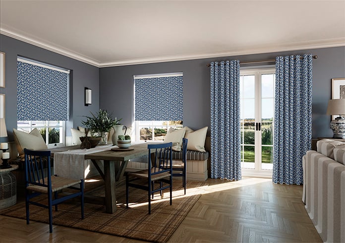Land & Shore Oak Leaf (Blackout), Blue - Roller Blind - Image 7